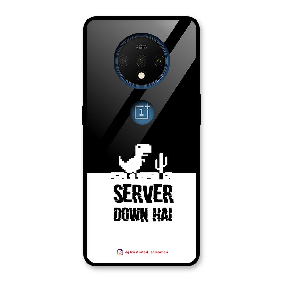 Server Down Hai Black Glass Back Case for OnePlus 7T