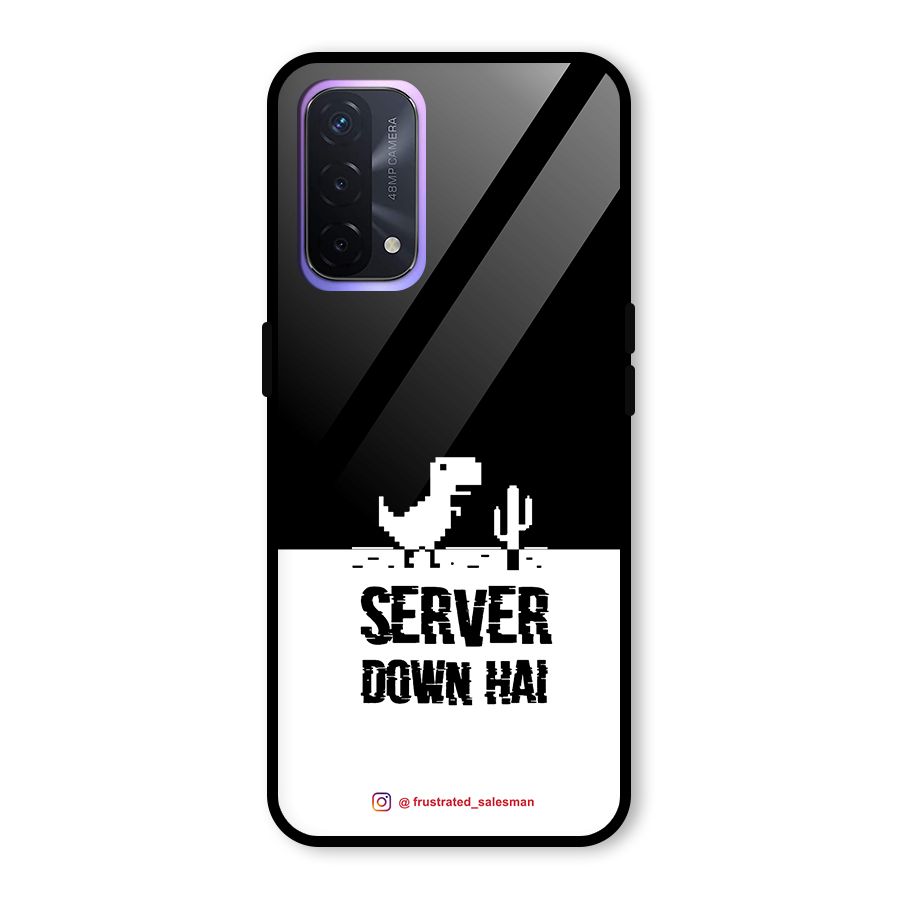 Server Down Hai Black Glass Back Case for Oppo A74 5G