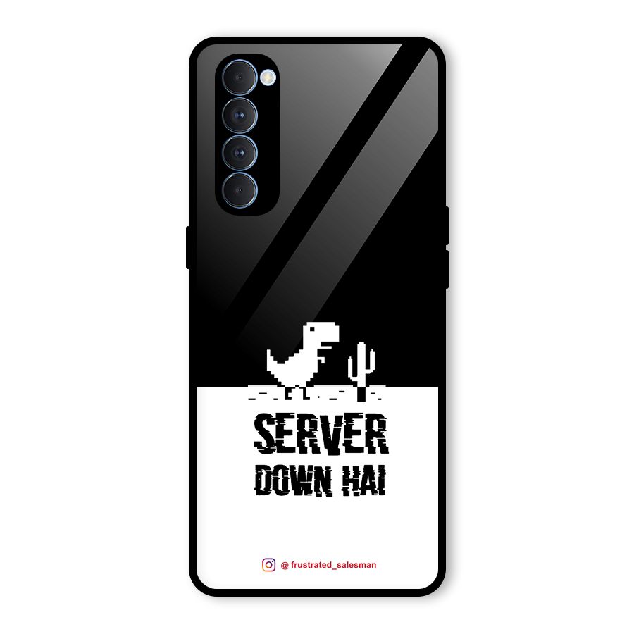 Server Down Hai Black Glass Back Case for Oppo Reno4 Pro