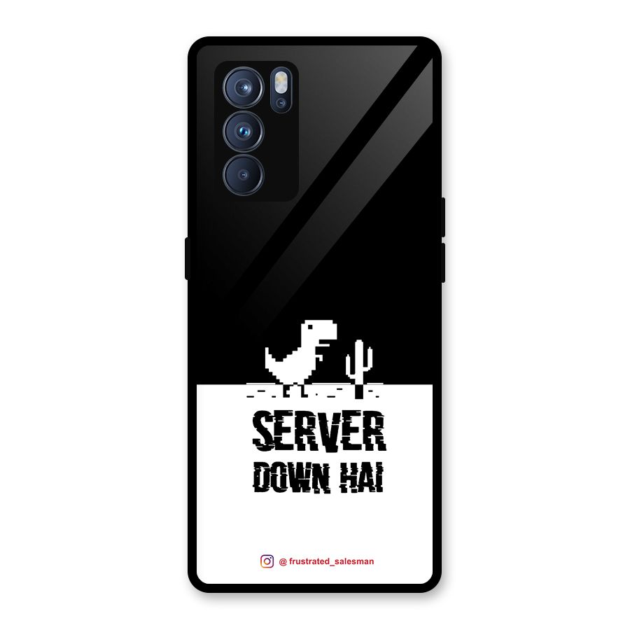 Server Down Hai Black Glass Back Case for Oppo Reno6 Pro 5G