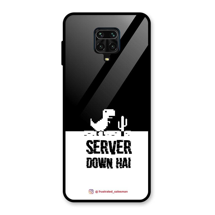 Server Down Hai Black Glass Back Case for Poco M2 Pro
