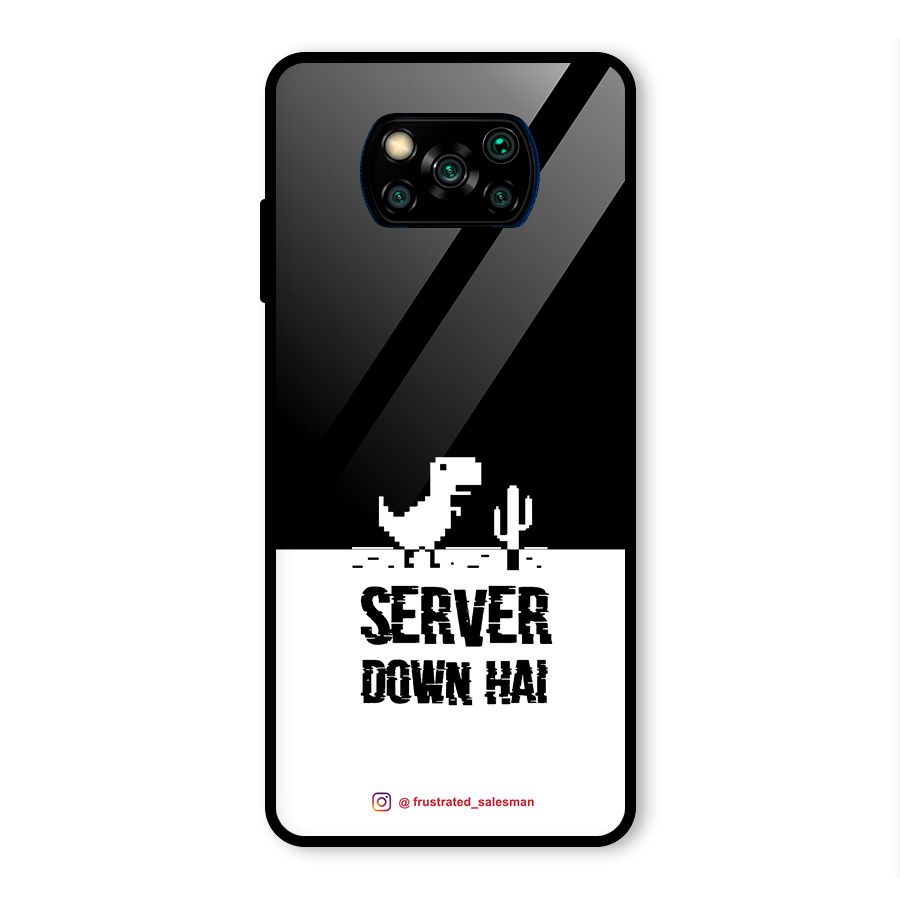 Server Down Hai Black Glass Back Case for Poco X3 Pro