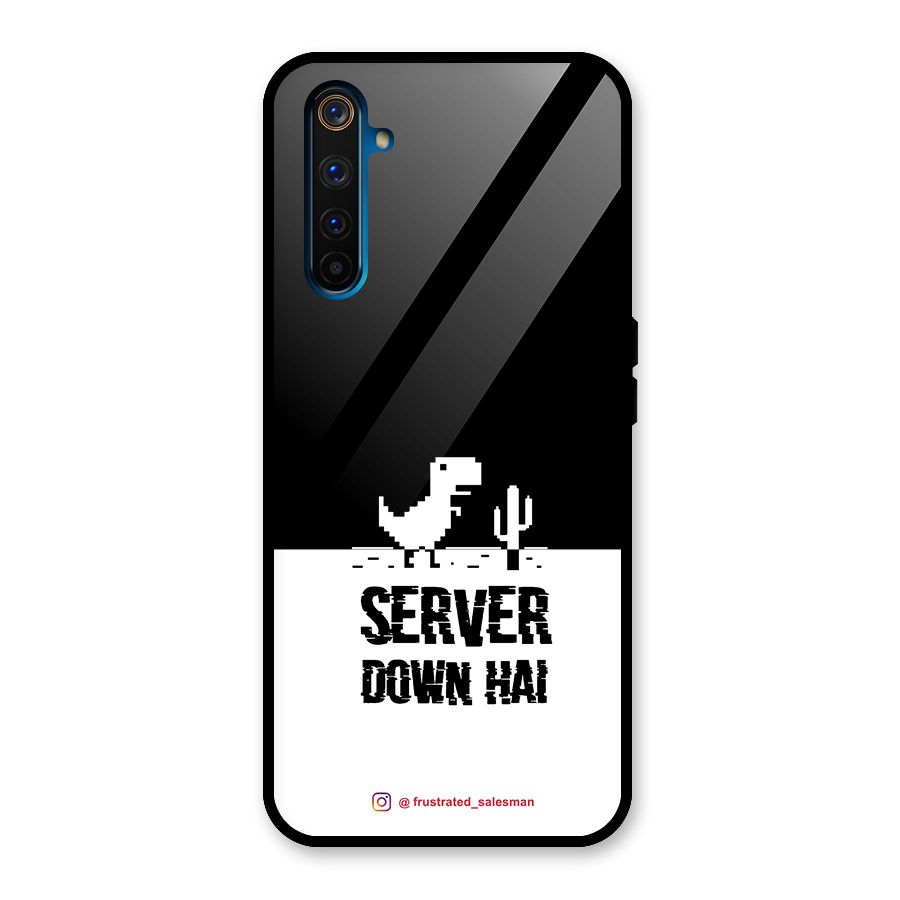 Server Down Hai Black Glass Back Case for Realme 6 Pro