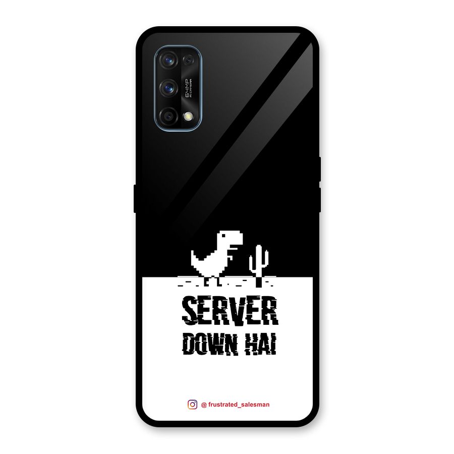 Server Down Hai Black Glass Back Case for Realme 7 Pro