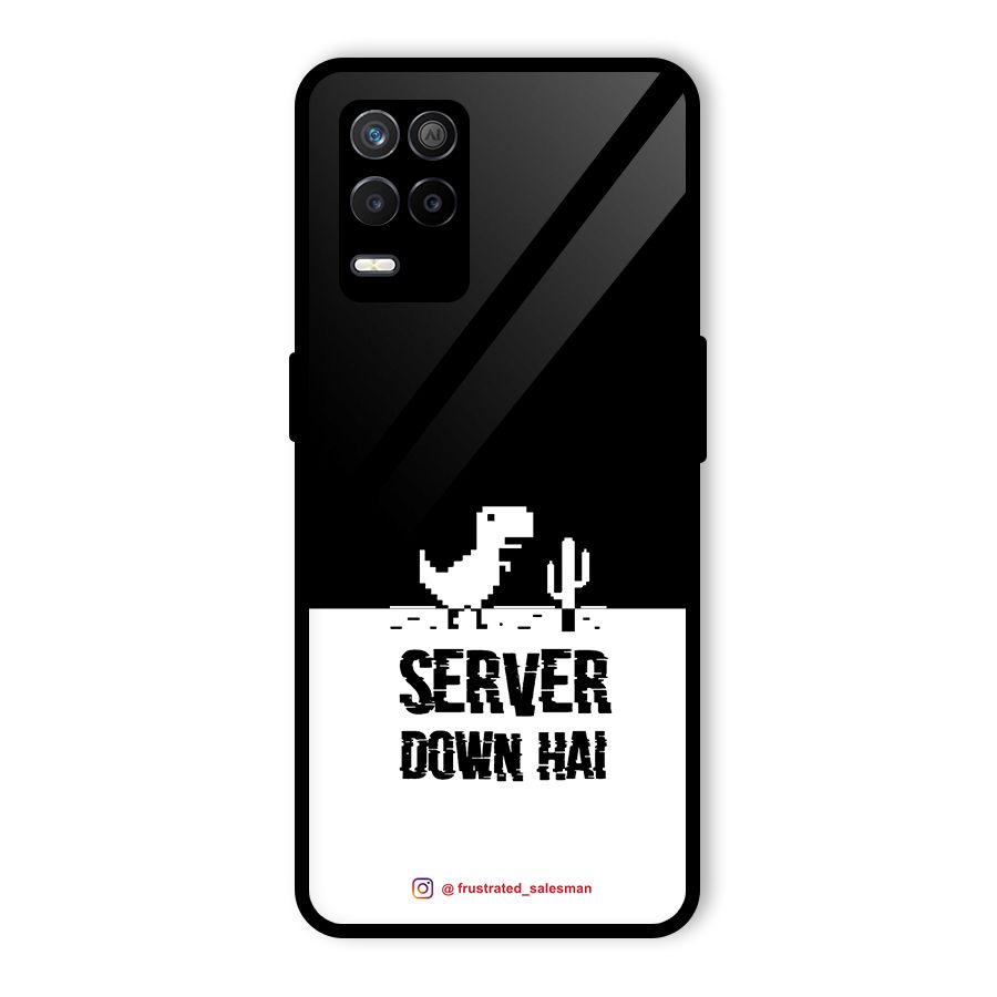 Server Down Hai Black Glass Back Case for Realme 9 5G