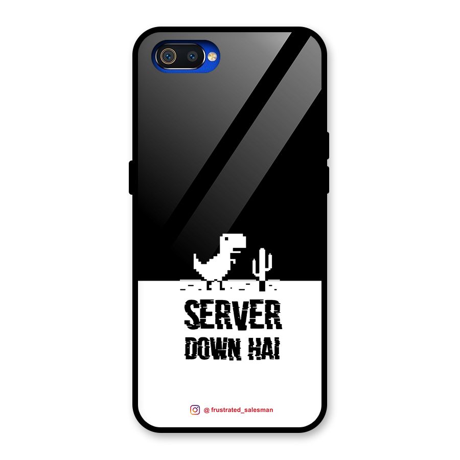 Server Down Hai Black Glass Back Case for Realme C2
