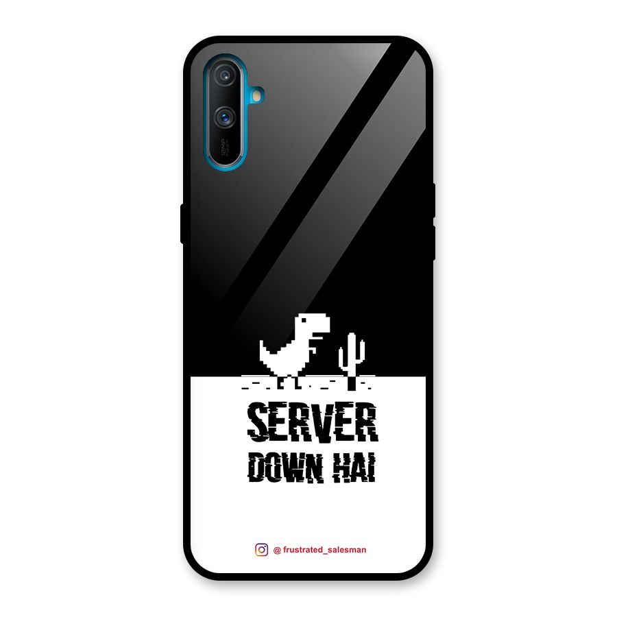 Server Down Hai Black Glass Back Case for Realme C3