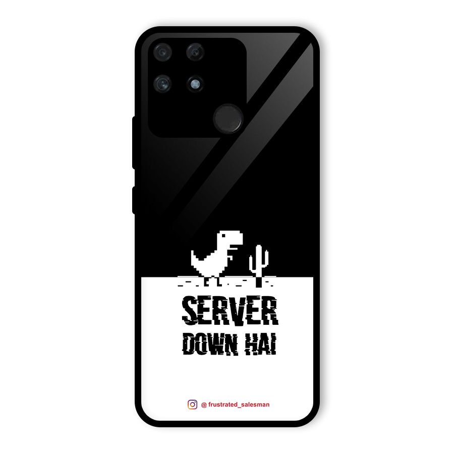Server Down Hai Black Glass Back Case for Realme Narzo 50A
