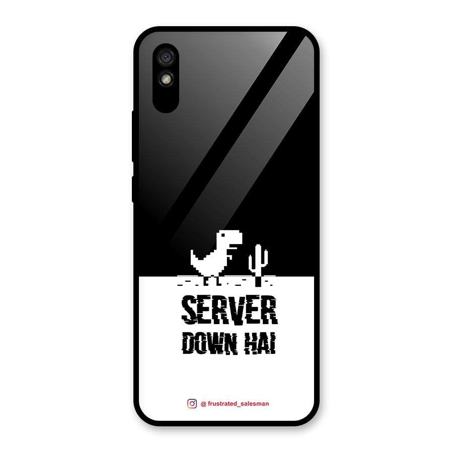 Server Down Hai Black Glass Back Case for Redmi 9i
