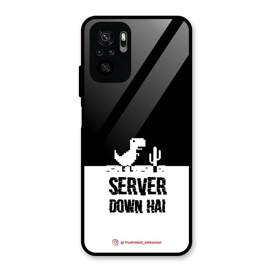 Server Down Hai Black Glass Back Case for Redmi Note 10S