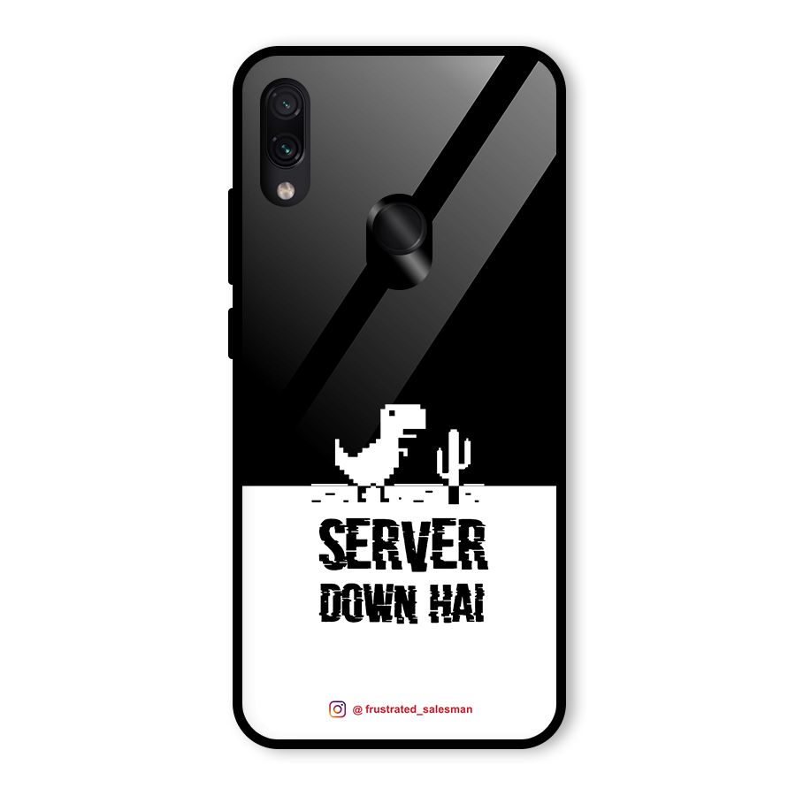 Server Down Hai Black Glass Back Case for Redmi Note 7