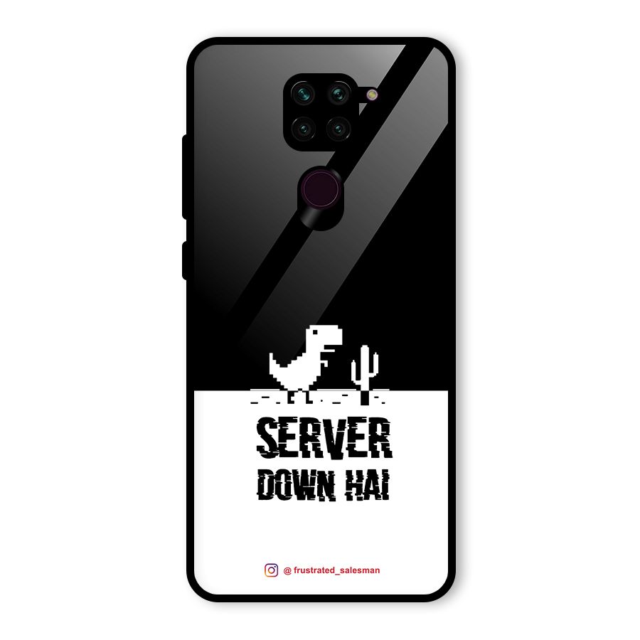 Server Down Hai Black Glass Back Case for Redmi Note 9