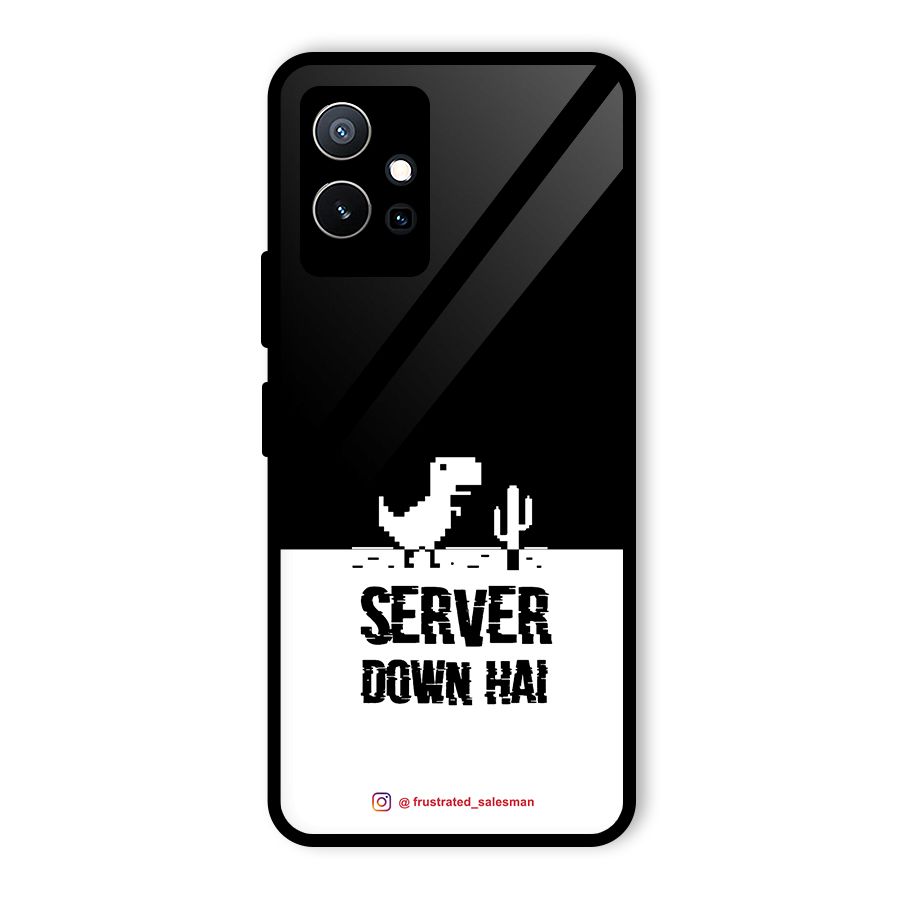 Server Down Hai Black Glass Back Case for Vivo T1 5G