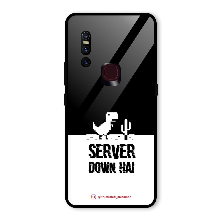 Server Down Hai Black Glass Back Case for Vivo V15