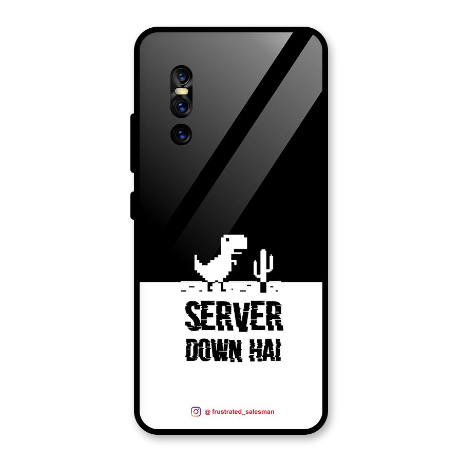 Server Down Hai Black Glass Back Case for Vivo V15 Pro