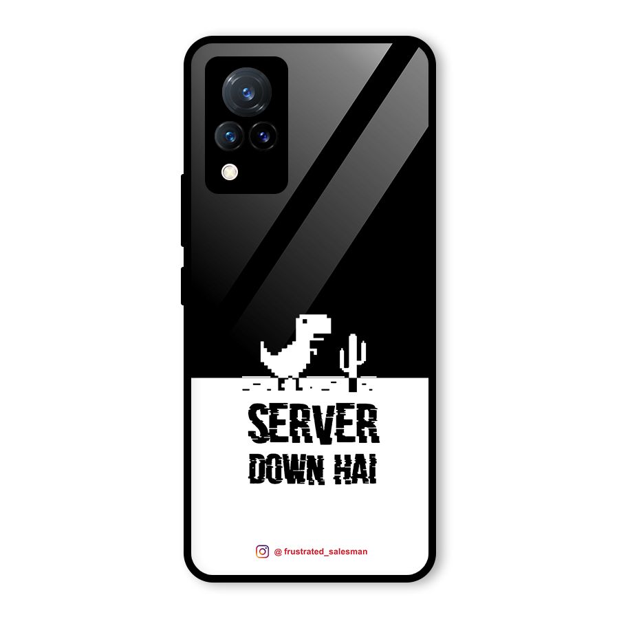 Server Down Hai Black Glass Back Case for Vivo V21 5G
