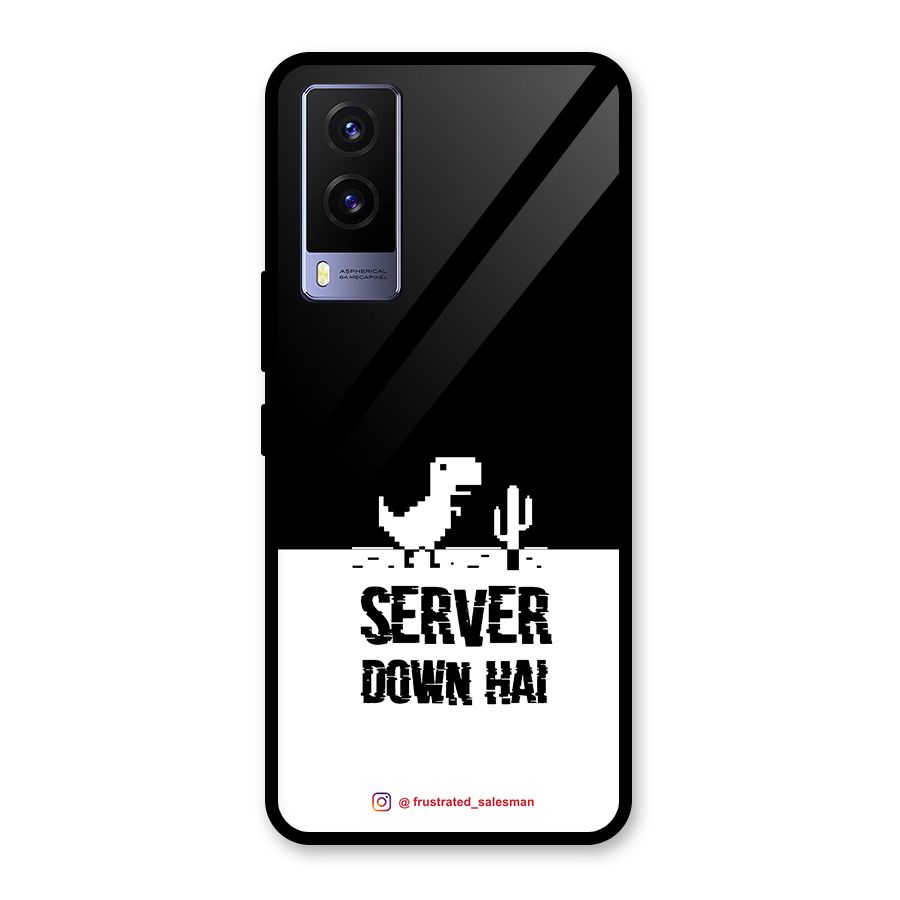 Server Down Hai Black Glass Back Case for Vivo V21e 5G