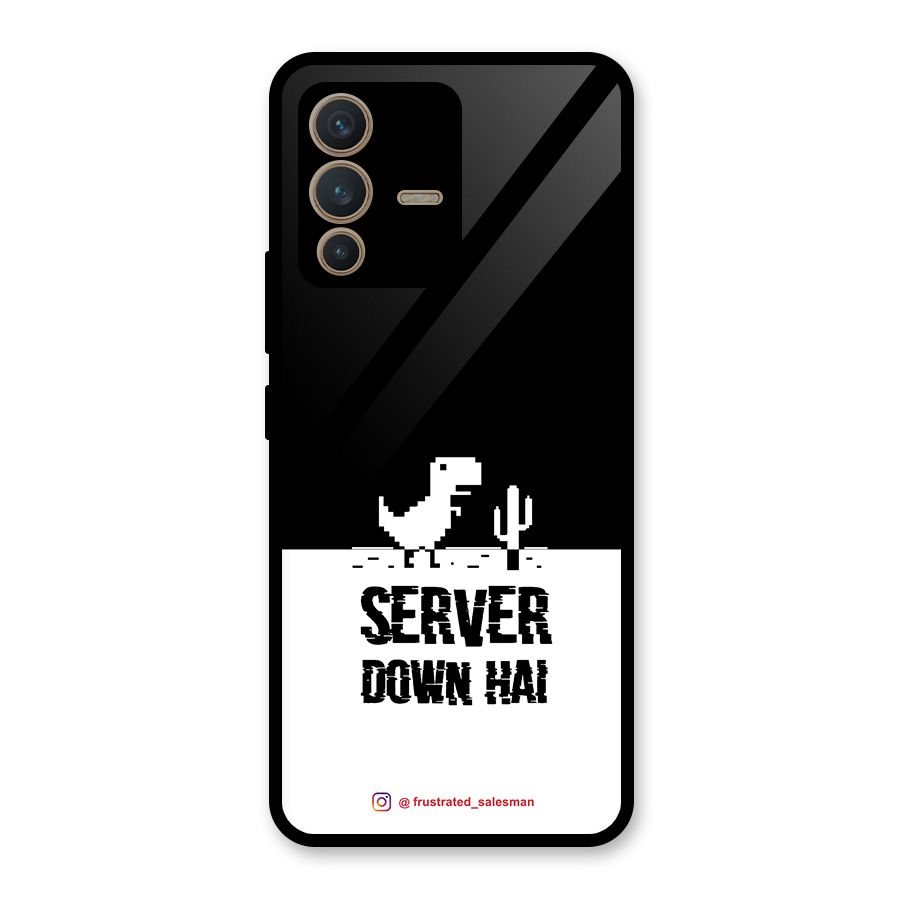 Server Down Hai Black Glass Back Case for Vivo V23 5G