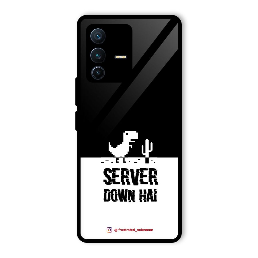 Server Down Hai Black Glass Back Case for Vivo V23 Pro