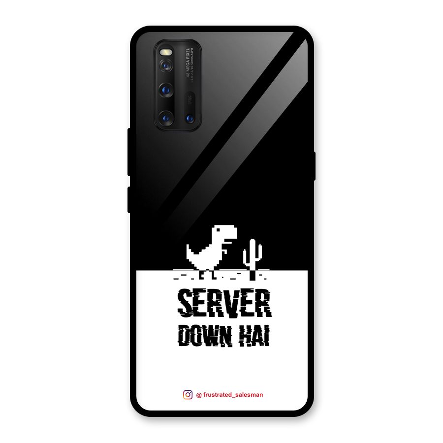Server Down Hai Black Glass Back Case for Vivo iQOO 3