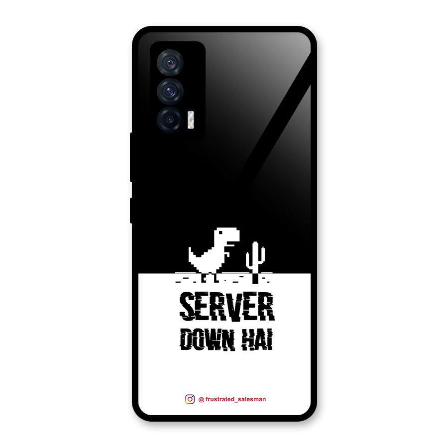 Server Down Hai Black Glass Back Case for Vivo iQOO 7 5G