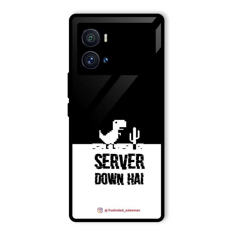 Server Down Hai Black Glass Back Case for Vivo iQOO 9 Pro