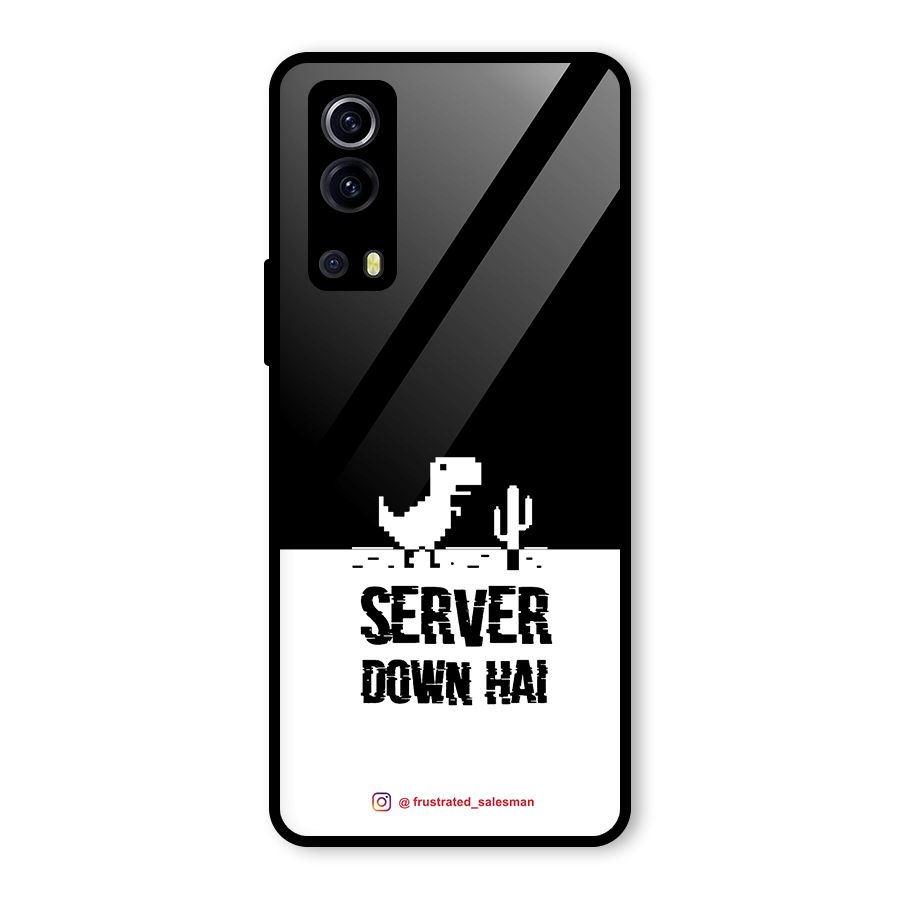 Server Down Hai Black Glass Back Case for Vivo iQOO Z3