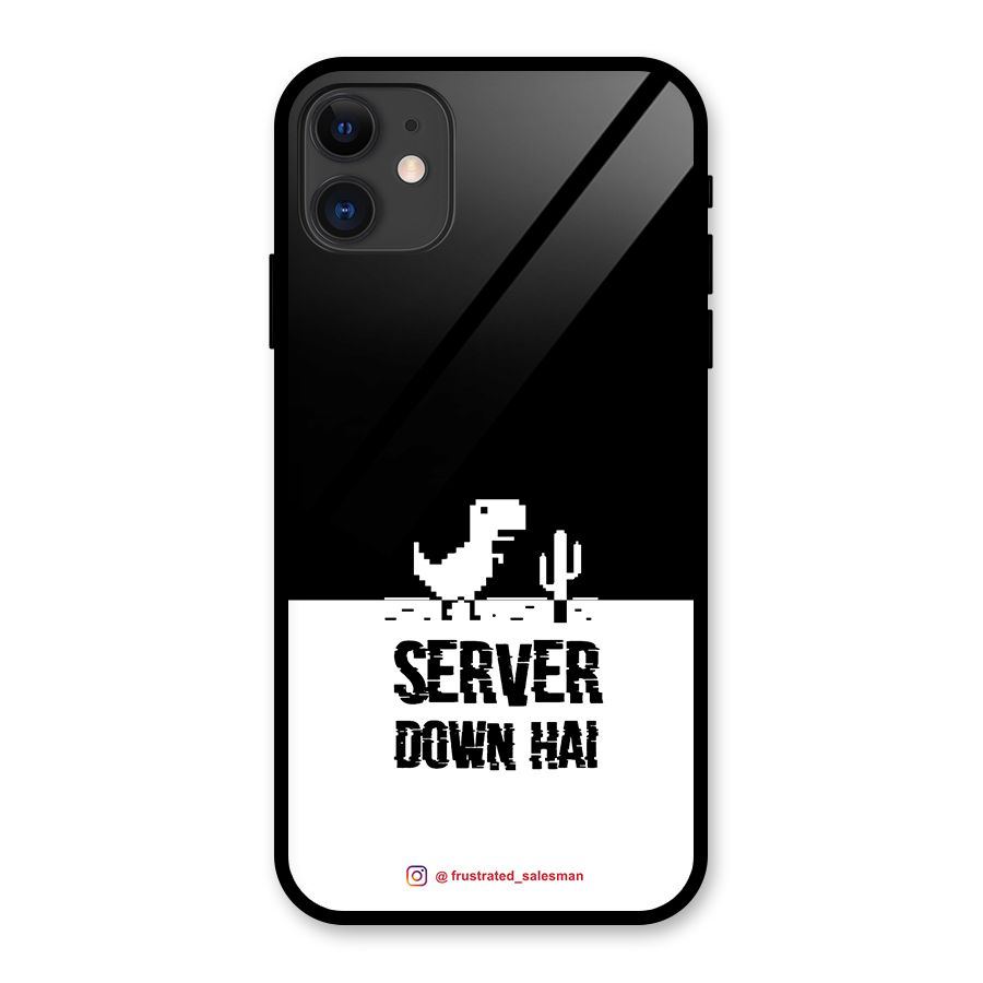 Server Down Hai Black Glass Back Case for iPhone 11