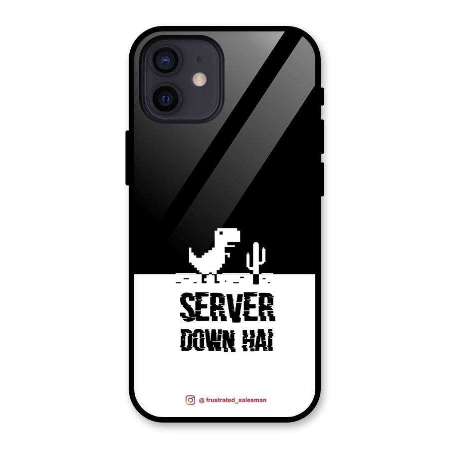 Server Down Hai Black Glass Back Case for iPhone 12