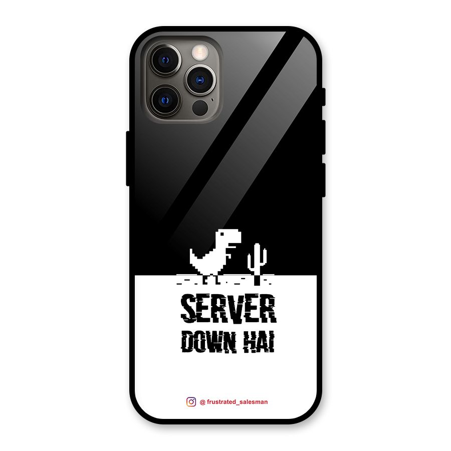 Server Down Hai Black Glass Back Case for iPhone 12 Pro