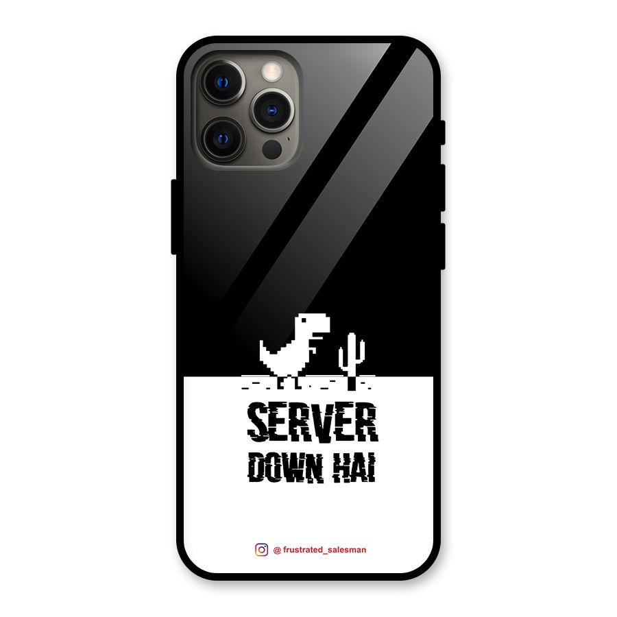 Server Down Hai Black Glass Back Case for iPhone 12 Pro Max