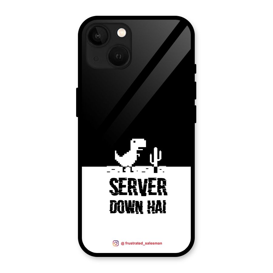 Server Down Hai Black Glass Back Case for iPhone 13