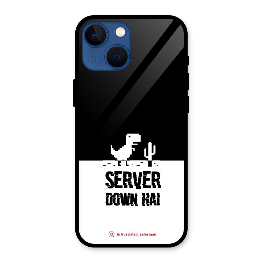 Server Down Hai Black Glass Back Case for iPhone 13 Mini