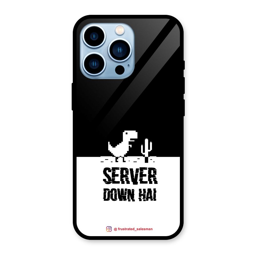Server Down Hai Black Glass Back Case for iPhone 13 Pro