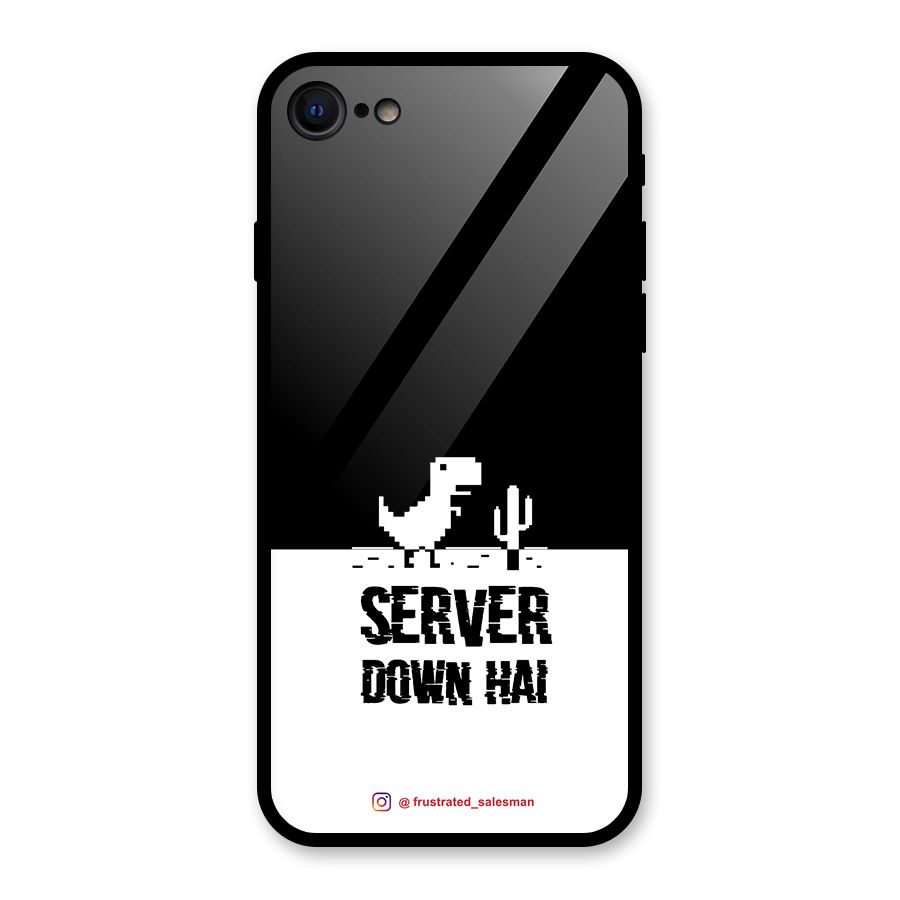 Server Down Hai Black Glass Back Case for iPhone SE 2020