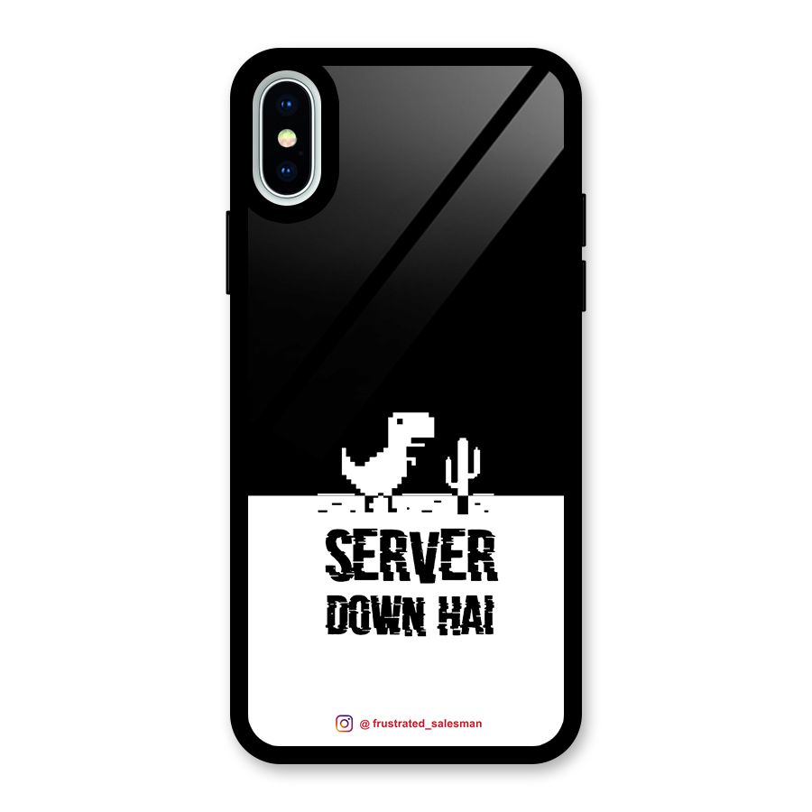 Server Down Hai Black Glass Back Case for iPhone XS