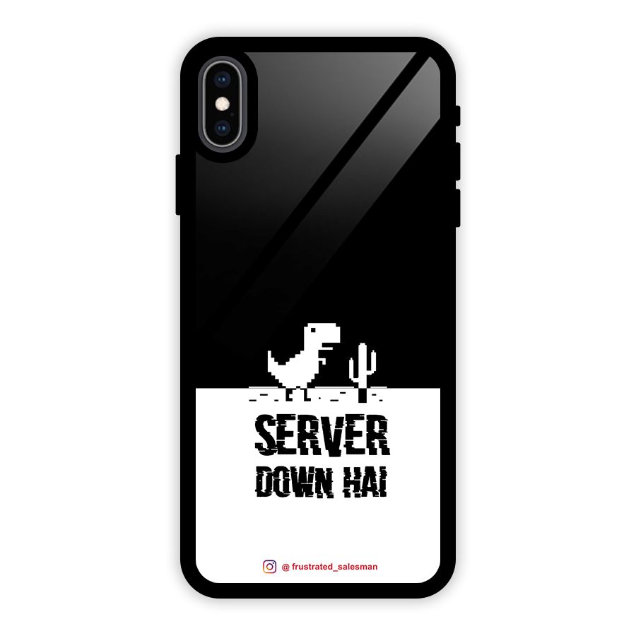 Server Down Hai Black Glass Back Case for iPhone XS Max