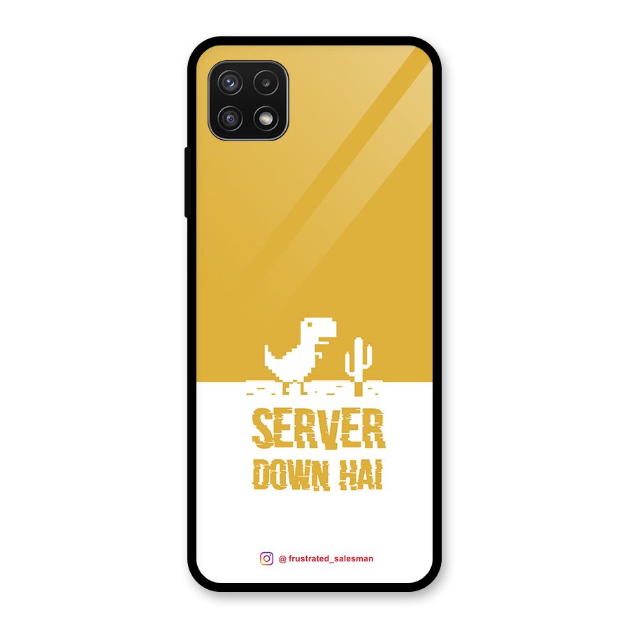 Server Down Hai Mustard Yellow Glass Back Case for Galaxy A22 5G