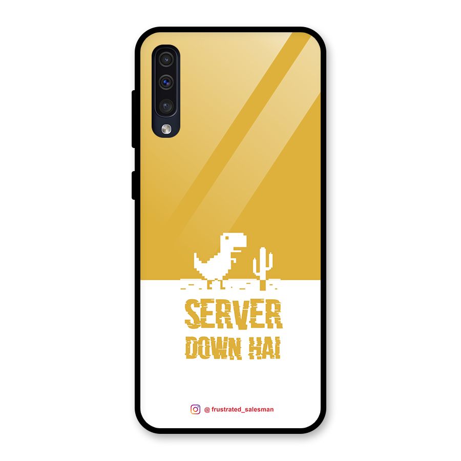 Server Down Hai Mustard Yellow Glass Back Case for Galaxy A50s