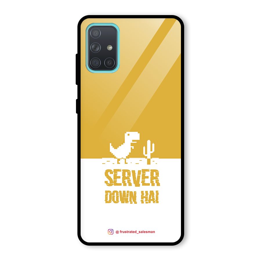 Server Down Hai Mustard Yellow Glass Back Case for Galaxy A71
