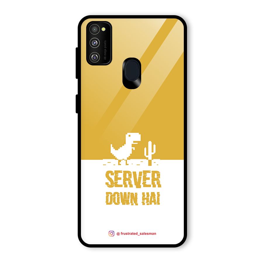 Server Down Hai Mustard Yellow Glass Back Case for Galaxy M30s