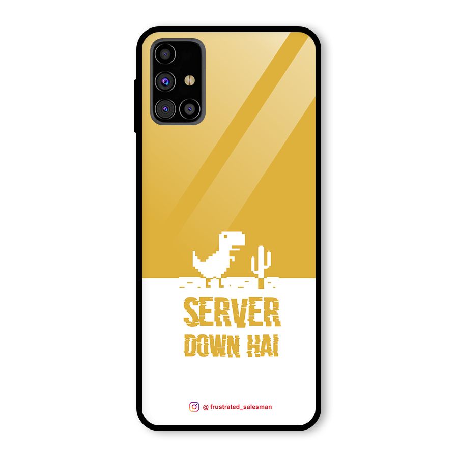 Server Down Hai Mustard Yellow Glass Back Case for Galaxy M31s