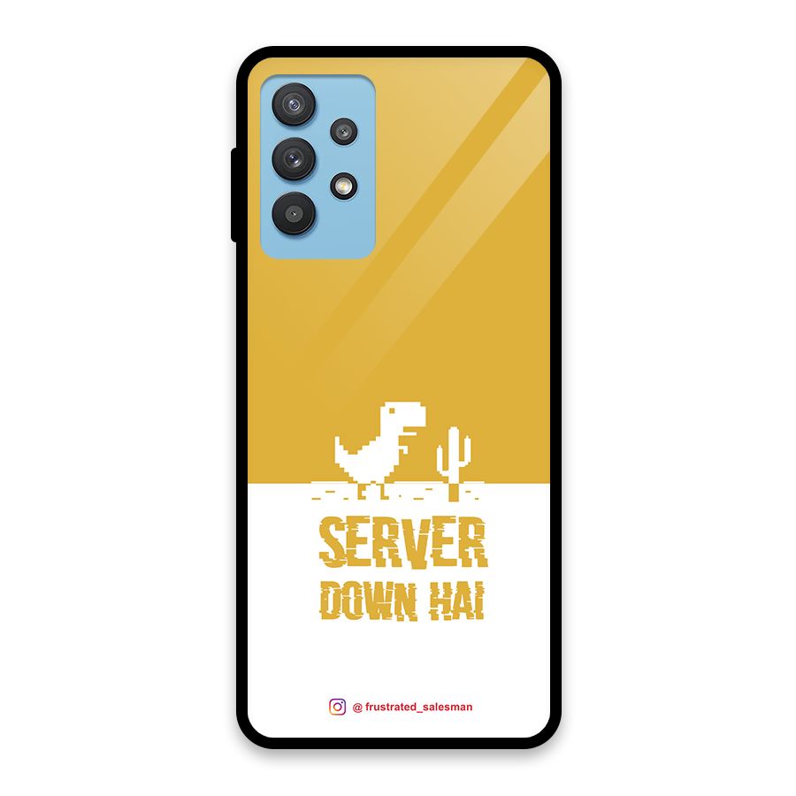 Server Down Hai Mustard Yellow Glass Back Case for Galaxy M32 5G