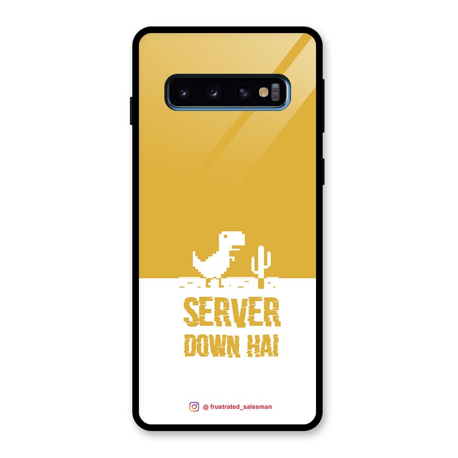 Server Down Hai Mustard Yellow Glass Back Case for Galaxy S10