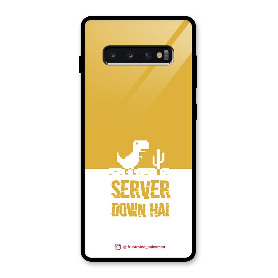 Server Down Hai Mustard Yellow Glass Back Case for Galaxy S10 Plus