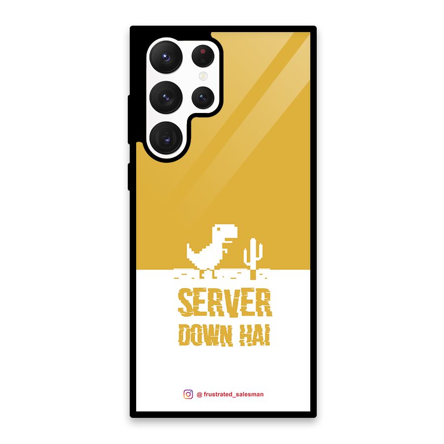 Server Down Hai Mustard Yellow Glass Back Case for Galaxy S22 Ultra 5G