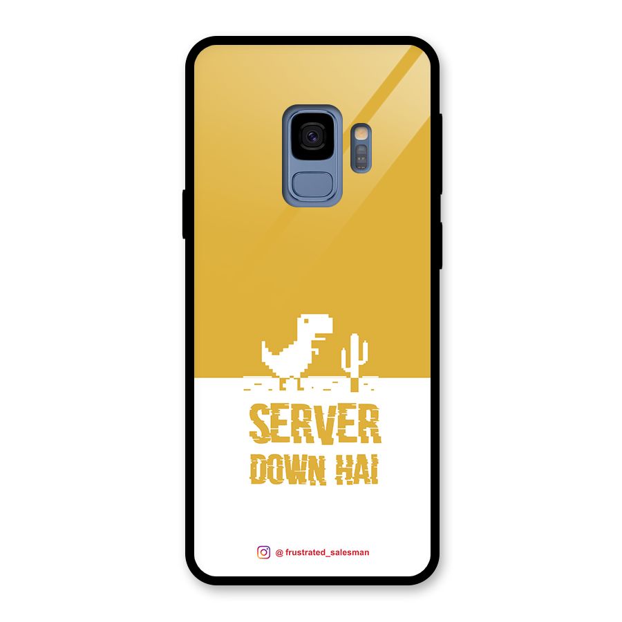 Server Down Hai Mustard Yellow Glass Back Case for Galaxy S9