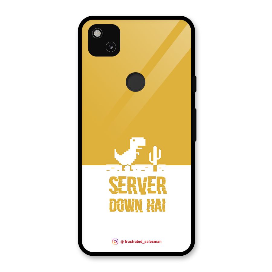 Server Down Hai Mustard Yellow Glass Back Case for Google Pixel 4a