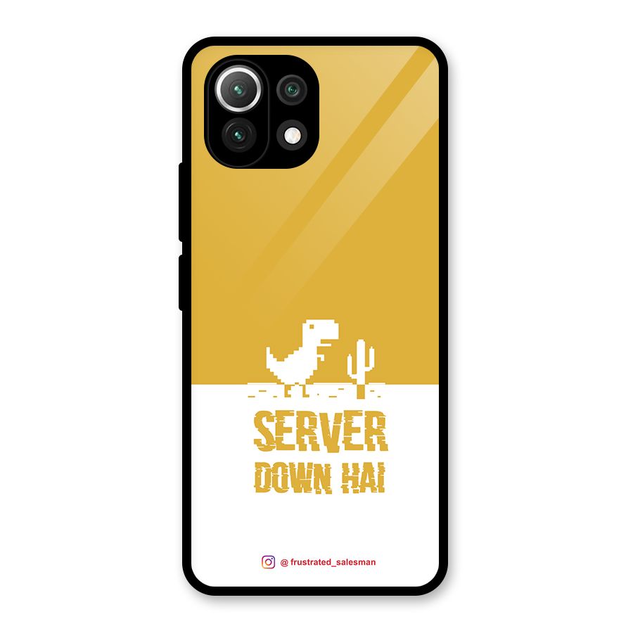 Server Down Hai Mustard Yellow Glass Back Case for Mi 11 Lite NE 5G