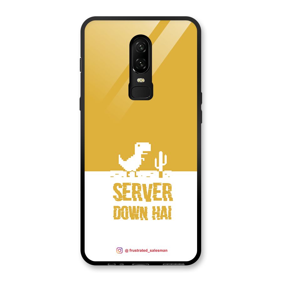 Server Down Hai Mustard Yellow Glass Back Case for OnePlus 6
